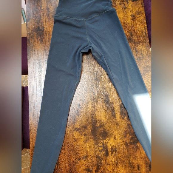 XS crossover V front forest green wave pattern no crotch seam leggings c… - Picture 6 of 8